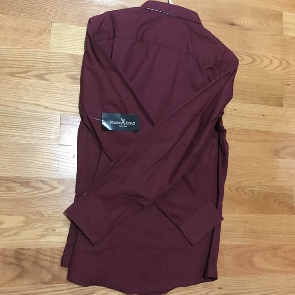 Marc Echo Cut And Sew longsleeve button down in burgundy, Medium, NWT - Picture 3 of 14